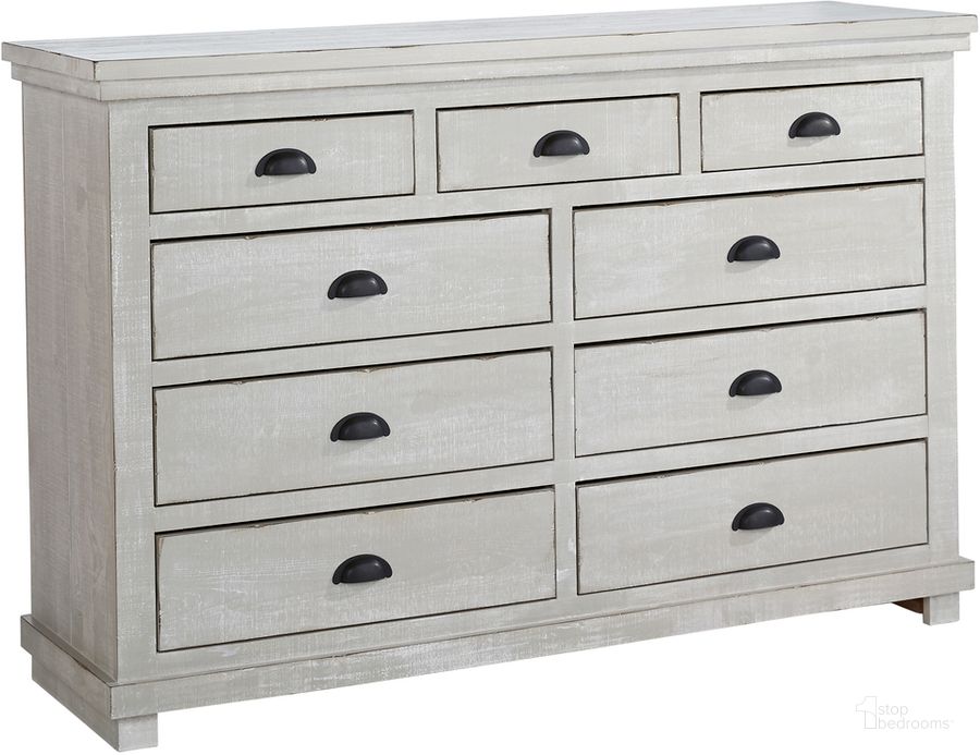 The appearance of Willow Drawer Dresser In Gray designed by Progressive Furniture in the transitional interior design. This gray piece of furniture  was selected by 1StopBedrooms from Willow Collection to add a touch of cosiness and style into your home. Sku: P615-21. Product Type: Dresser. Material: Solid Pine. Image1