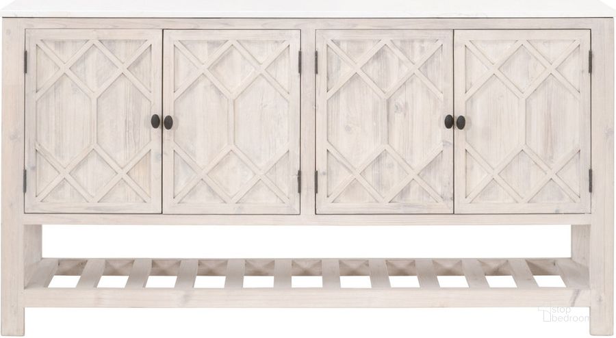 The appearance of Willow Media Sideboard designed by Essentials For Living in the country / farmhouse interior design. This white piece of furniture  was selected by 1StopBedrooms from Willow Collection to add a touch of cosiness and style into your home. Sku: 8018.WW-PNE/WHTQ. Material: Wood. Product Type: Sideboard. Image1