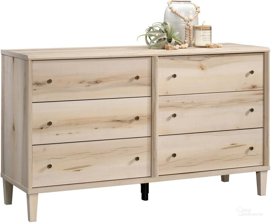 The appearance of Willow Place Dresser In Pacific Maple designed by Sauder in the transitional interior design. This pacific maple piece of furniture  was selected by 1StopBedrooms from Willow Place Collection to add a touch of cosiness and style into your home. Sku: 425281. Product Type: Dresser. Material: Engineered Wood. Image1