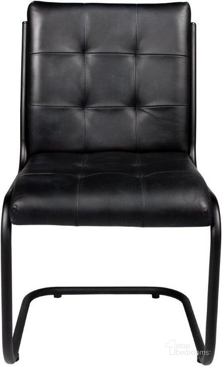 The appearance of Wilson Ebony Side Chair designed by Moti in the transitional interior design. This black piece of furniture  was selected by 1StopBedrooms from Wilson Collection to add a touch of cosiness and style into your home. Sku: 94011050. Material: Leather. Product Type: Side Chair. Image1