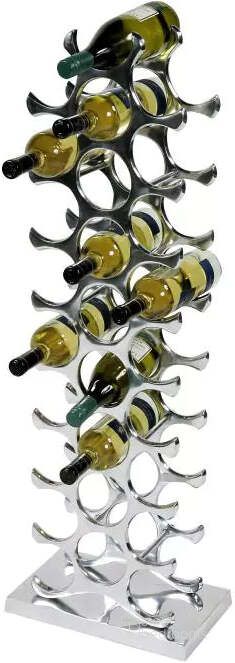 The appearance of Maynard Pl Polished Aluminum Wine Rack 0qd24511728 designed by Luxury Loft in the modern / contemporary interior design. This polished aluminum piece of furniture  was selected by 1StopBedrooms from Maynard Pl Collection to add a touch of cosiness and style into your home. Sku: 103565. Product Type: Wine Rack. Material: Aluminium. Image1