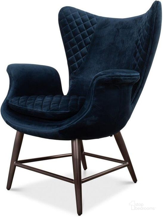 The appearance of Wings Blue Velvet Chair designed by Sarreid in the modern / contemporary interior design. This blue piece of furniture  was selected by 1StopBedrooms from Wings Collection to add a touch of cosiness and style into your home. Sku: 30027. Product Type: Living Room Chair. Image1
