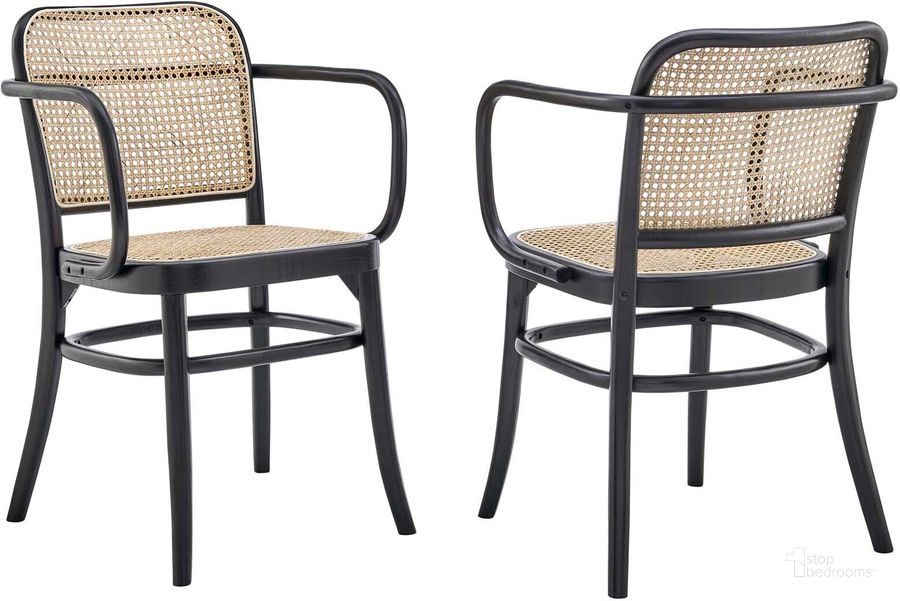 The appearance of Winona Wood Dining Chair Set of 2 In Black designed by Modway in the modern / contemporary interior design. This black piece of furniture  was selected by 1StopBedrooms from Winona Collection to add a touch of cosiness and style into your home. Sku: EEI-6076-BLK. Material: Wood. Product Type: Dining Chair. Image1