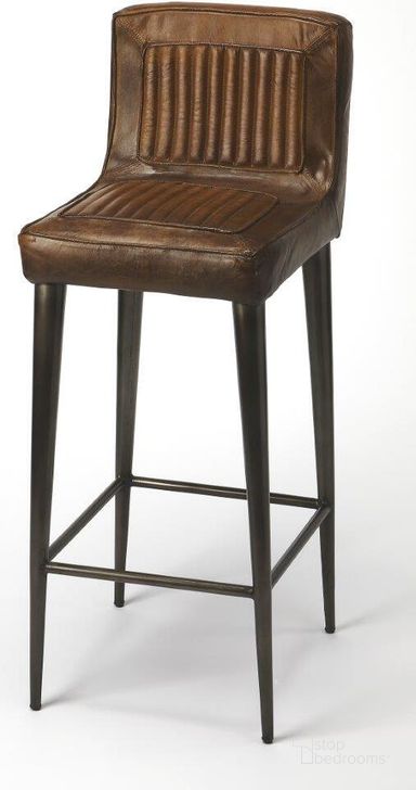 The appearance of Winthrop Way Dark Brown Barstool 0qb24398782 designed by Atelier Home in the modern / contemporary interior design. This dark brown piece of furniture  was selected by 1StopBedrooms from Winthrop Way Collection to add a touch of cosiness and style into your home. Sku: 4347344. Product Type: Barstool. Material: Iron. Image1