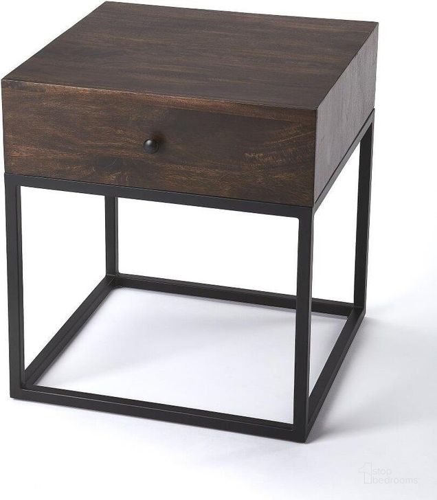 The appearance of Winthrop Way Dark Brown End Table designed by Atelier Home in the modern / contemporary interior design. This dark brown piece of furniture  was selected by 1StopBedrooms from Winthrop Way Collection to add a touch of cosiness and style into your home. Sku: 3898403. Material: Wood. Product Type: End Table. Image1