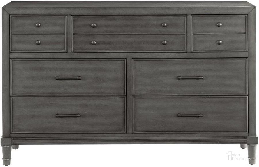 The appearance of Wittenberry Gray Dresser designed by Homelegance in the transitional interior design. This gray piece of furniture  was selected by 1StopBedrooms from Wittenberry Collection to add a touch of cosiness and style into your home. Sku: 1573-5. Material: Wood. Product Type: Dresser. Image1