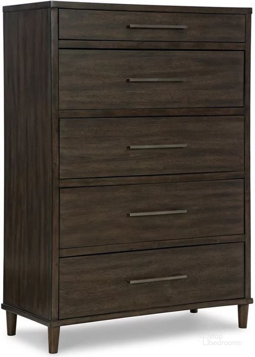 The appearance of Wittland Brown Five Drawer Chest designed by Signature Design by Ashley in the modern / contemporary interior design. This brown piece of furniture  was selected by 1StopBedrooms from Wittland Collection to add a touch of cosiness and style into your home. Sku: B374-46. Material: Wood. Product Type: Chest. Image1