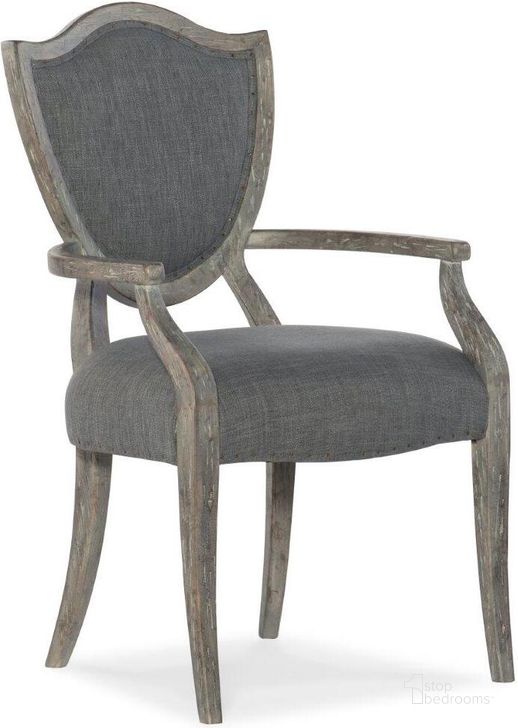 The appearance of Beaumont Gray Shield Back Arm Chair Set of 2 designed by Hooker in the traditional interior design. This gray piece of furniture  was selected by 1StopBedrooms from Beaumont Collection to add a touch of cosiness and style into your home. Sku: 5751-75401-95. Material: Fabric. Product Type: Arm Chair.