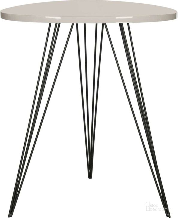 The appearance of Wolcott Taupe and Black Lacquer Side Table designed by Safavieh in the modern / contemporary interior design. This taupe piece of furniture  was selected by 1StopBedrooms from Wolcott Collection to add a touch of cosiness and style into your home. Sku: FOX4207C. Product Type: Accent Table. Material: Iron. Image1