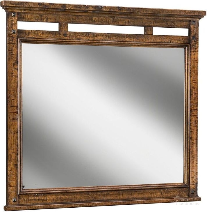 The appearance of Wolf Creek Vintage Acacia Landscape Mirror designed by Intercon in the rustic / southwestern interior design. This brown piece of furniture  was selected by 1StopBedrooms from Wolf Creek Collection to add a touch of cosiness and style into your home. Sku: WK-BR-6191-VAC-C. Product Type: Dresser Mirror. Image1