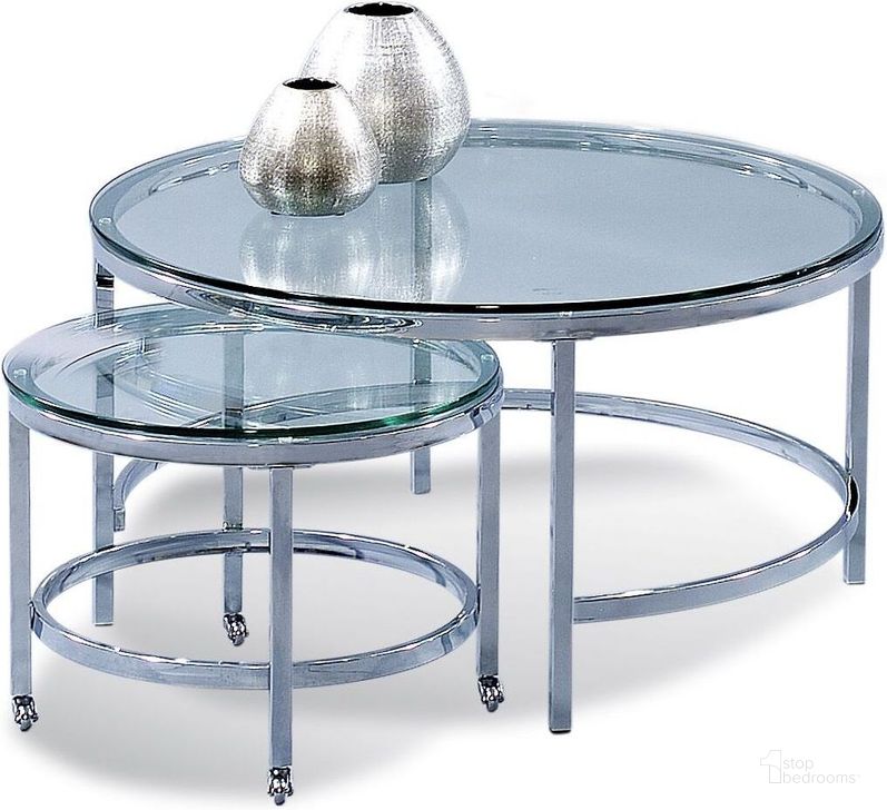 The appearance of Woodcote Silver Coffee and Cocktail Table 0qb2260012 designed by Boho House in the modern / contemporary interior design. This silver piece of furniture  was selected by 1StopBedrooms from Woodcote Collection to add a touch of cosiness and style into your home. Sku: T1792-120CEC. Table Top Shape: Round. Material: Glass. Product Type: Cocktail Table. Image1