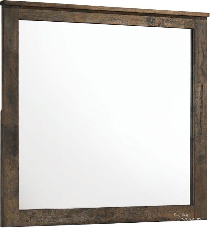The appearance of Woodmont Rustic Golden Brown Mirror designed by Coaster in the transitional interior design. This brown piece of furniture  was selected by 1StopBedrooms from Woodmont Collection to add a touch of cosiness and style into your home. Sku: 222634. Material: Wood. Product Type: Mirror. Image1