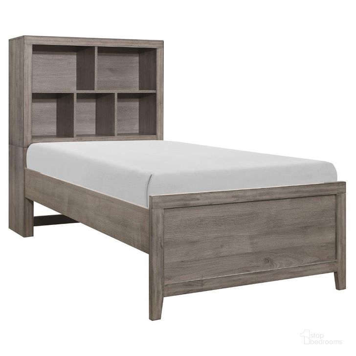 The appearance of Woodrow Brownish Gray Twin Platform Bookcase Bed designed by Homelegance in the transitional interior design. This brown piece of furniture  was selected by 1StopBedrooms from Woodrow Collection to add a touch of cosiness and style into your home. Sku: 2042NBT-1;2042NBT-2;2042NBT-3. Bed Type: Platform Bed. Material: Wood. Product Type: Platform Bed. Bed Size: Twin. Image1