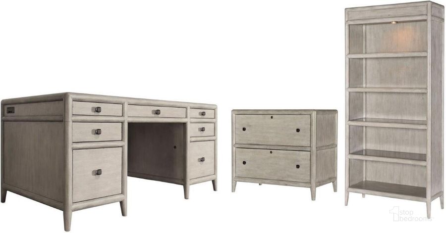 The appearance of Work Your Way Grey Mink Burnham Junior Home Office Set designed by Hooker in the transitional interior design. This gray piece of furniture  was selected by 1StopBedrooms from Work Your Way Collection to add a touch of cosiness and style into your home. Sku: 5921-10660-90;5921-10445-90. Material: Wood. Product Type: Home Office Set. Image1