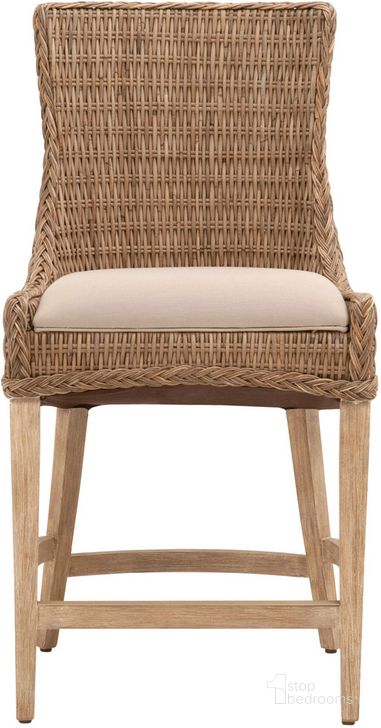 The appearance of Woven Gray Kubu And Natural Greco Outdoor Counter Stool Set Of 2 designed by Essentials For Living in the modern / contemporary interior design. This natural and grey piece of furniture  was selected by 1StopBedrooms from Woven Collection to add a touch of cosiness and style into your home. Sku: 6814CS.GKU/LGRY/NG. Material: Wood. Product Type: Outdoor Chair. Image1