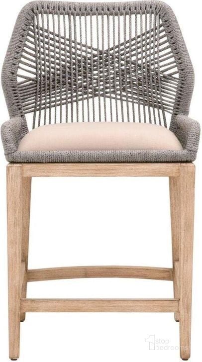 The appearance of Woven Gray Loom Counter Stool 6808CS.PLA-LGRY-NG designed by Essentials For Living in the transitional interior design. This gray and beige piece of furniture  was selected by 1StopBedrooms from Woven Collection to add a touch of cosiness and style into your home. Sku: 6808CS.PLA/LGRY/NG. Material: Wood. Product Type: Barstool. Image1