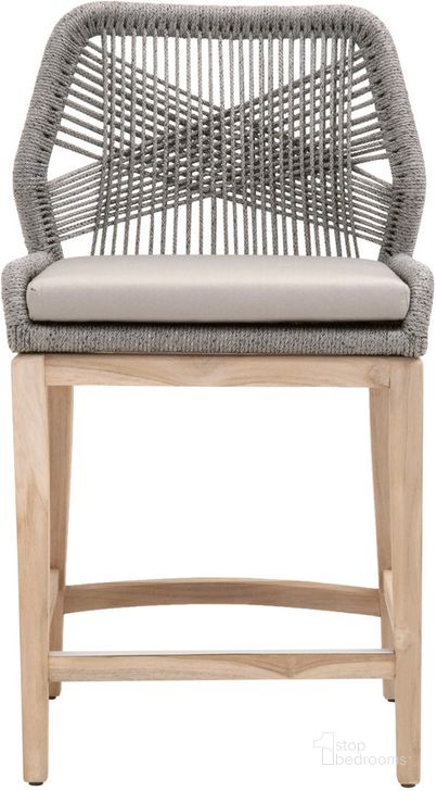 The appearance of Woven Gray Loom Outdoor Counter Stool 6808CS.PLA-R-SG-GT designed by Essentials For Living in the transitional interior design. This gray piece of furniture  was selected by 1StopBedrooms from Woven Collection to add a touch of cosiness and style into your home. Sku: 6808CS.PLA-R/SG/GT. Material: Wood. Product Type: Barstool. Image1