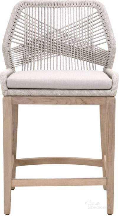 The appearance of Woven Gray Loom Outdoor Counter Stool 6808CS.WTA-PUM-GT designed by Essentials For Living in the transitional interior design. This light gray piece of furniture  was selected by 1StopBedrooms from Woven Collection to add a touch of cosiness and style into your home. Sku: 6808CS.WTA/PUM/GT. Material: Wood. Product Type: Barstool. Image1