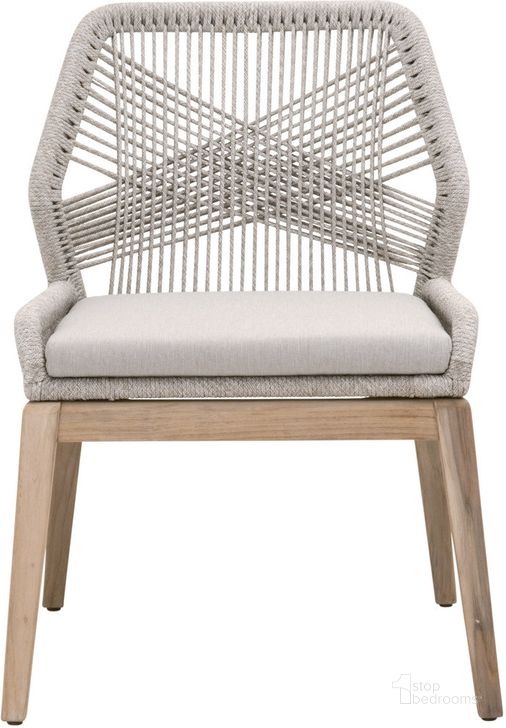The appearance of Woven Gray Loom Outdoor Dining Chair Set Of 2 designed by Essentials For Living in the transitional interior design. This light gray piece of furniture  was selected by 1StopBedrooms from Woven Collection to add a touch of cosiness and style into your home. Sku: 6808KD.WTA/PUM/GT. Material: Wood. Product Type: Dining Chair. Image1