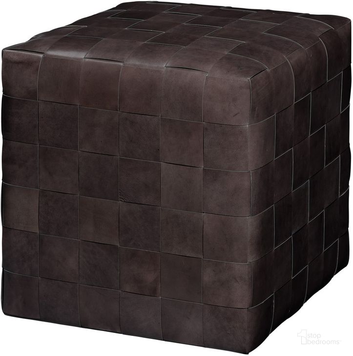 The appearance of Woven Leather Ottoman In Dark Grey designed by Jamie Young Company in the transitional interior design. This dark grey piece of furniture  was selected by 1StopBedrooms from Ottoman Collection to add a touch of cosiness and style into your home. Sku: 20WOVE-DGLE. Material: Leather. Product Type: Ottoman. Image1