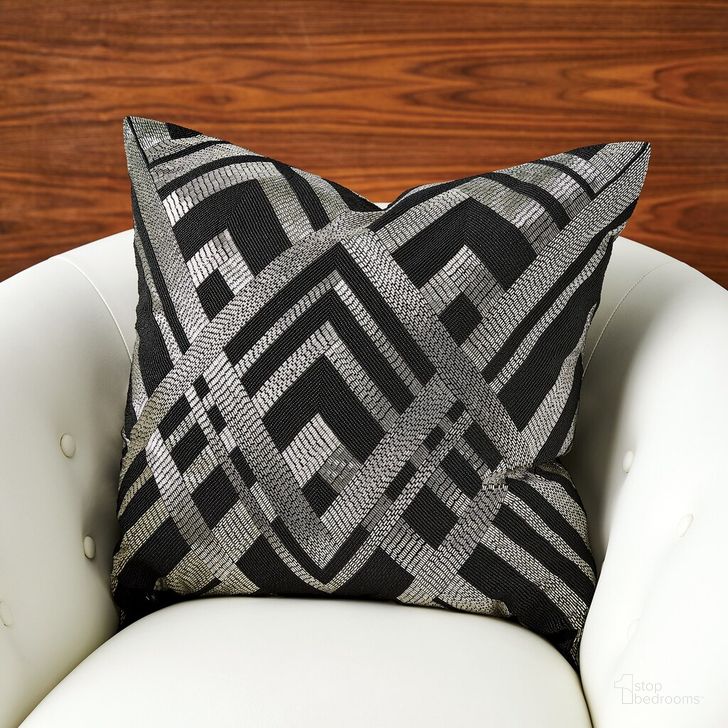 The appearance of Woven Lines Pillow In Black And Silver designed by Global Views in the modern / contemporary interior design. This black piece of furniture  was selected by 1StopBedrooms from Woven Collection to add a touch of cosiness and style into your home. Sku: 9.93816. Material: Fabric. Product Type: Pillow. Image1