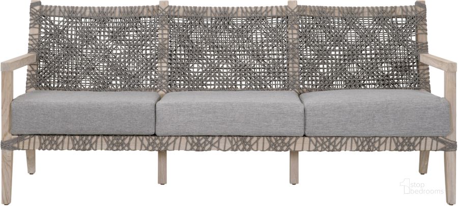 The appearance of Woven - Outdoor Costa Outdoor 77 Inch Sofa In Gray designed by Essentials For Living in the transitional interior design. This gray piece of furniture  was selected by 1StopBedrooms from Woven Collection to add a touch of cosiness and style into your home. Sku: 6861-3.DOV/DOV/GT. Material: Wood. Product Type: Outdoor Sofa. Image1