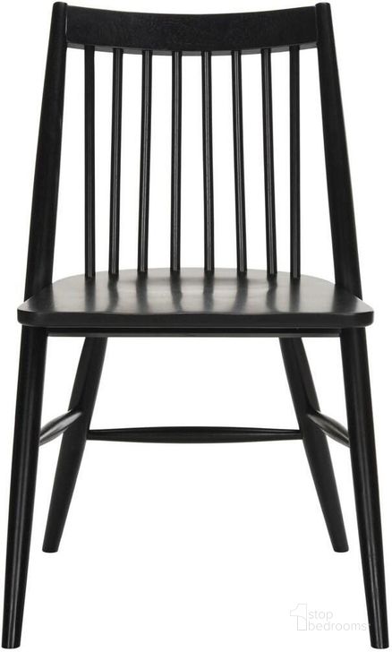 The appearance of Wren Black 19 Inch Spindle Dining Chair designed by Safavieh in the modern / contemporary interior design. This black piece of furniture  was selected by 1StopBedrooms from Wren Collection to add a touch of cosiness and style into your home. Sku: DCH1000A-SET2. Material: Wood. Product Type: Dining Chair. Image1