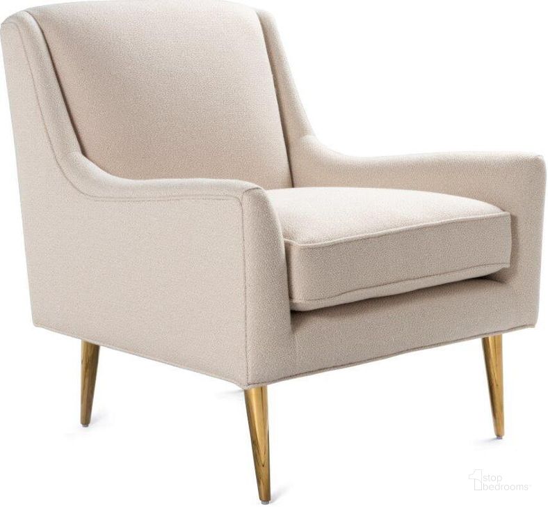 The appearance of Wrenn Beige Fabric And Brass Lounge Chair designed by Worlds Away in the modern / contemporary interior design. This beige piece of furniture  was selected by 1StopBedrooms from Wrenn Collection to add a touch of cosiness and style into your home. Sku: WRENN BRP08. Material: Metal. Product Type: Lounge Chair.