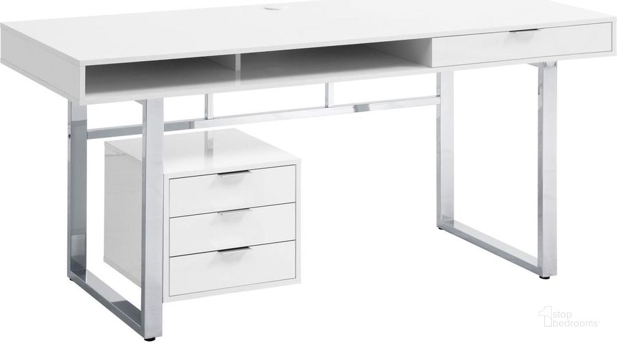 The appearance of Writing White Desk designed by Coaster in the modern / contemporary interior design. This white piece of furniture  was selected by 1StopBedrooms from  to add a touch of cosiness and style into your home. Sku: 800897. Material: Wood. Product Type: Desk. Image1