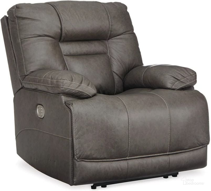 The appearance of Wurstrow Power Recliner With Adjustable Headrest In Smoke designed by Signature Design by Ashley in the modern / contemporary interior design. This smoke piece of furniture  was selected by 1StopBedrooms from Wurstrow Collection to add a touch of cosiness and style into your home. Sku: U5460213. Product Type: Recliner. Material: Leather Match. Image1