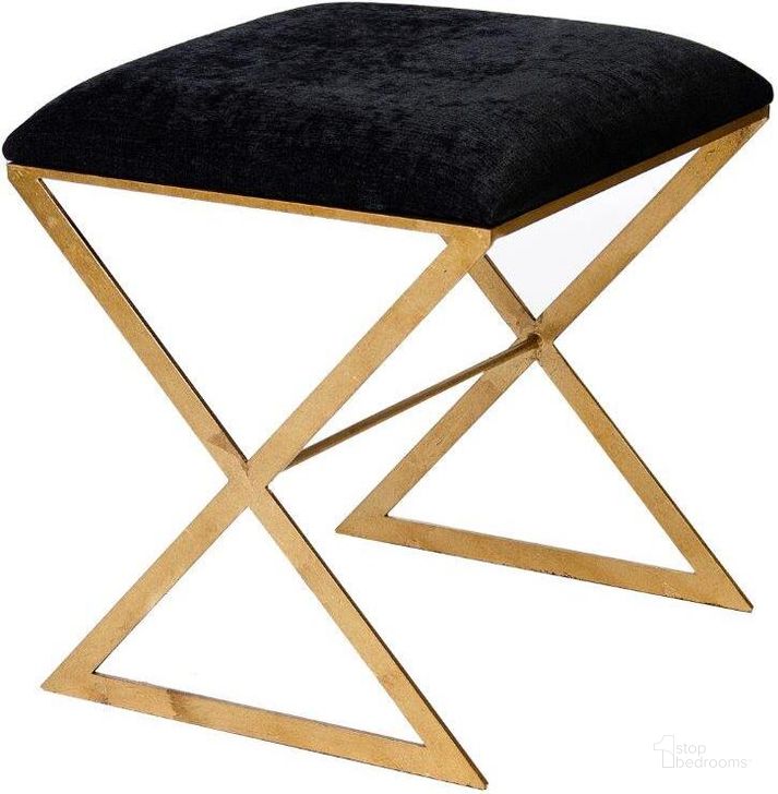 The appearance of X-Side-Gub Black Velvet And Gold X Side Stool designed by Worlds Away in the modern / contemporary interior design. This black piece of furniture  was selected by 1StopBedrooms from X-Side Collection to add a touch of cosiness and style into your home. Sku: X SIDE GUB. Material: Metal. Product Type: Stool.