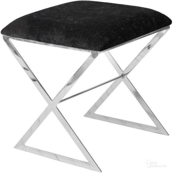 The appearance of X-Side-Nub Black Velvet And Nickel X Side Stool designed by Worlds Away in the modern / contemporary interior design. This black piece of furniture  was selected by 1StopBedrooms from X-Side Collection to add a touch of cosiness and style into your home. Sku: X SIDE NUB. Material: Metal. Product Type: Stool.