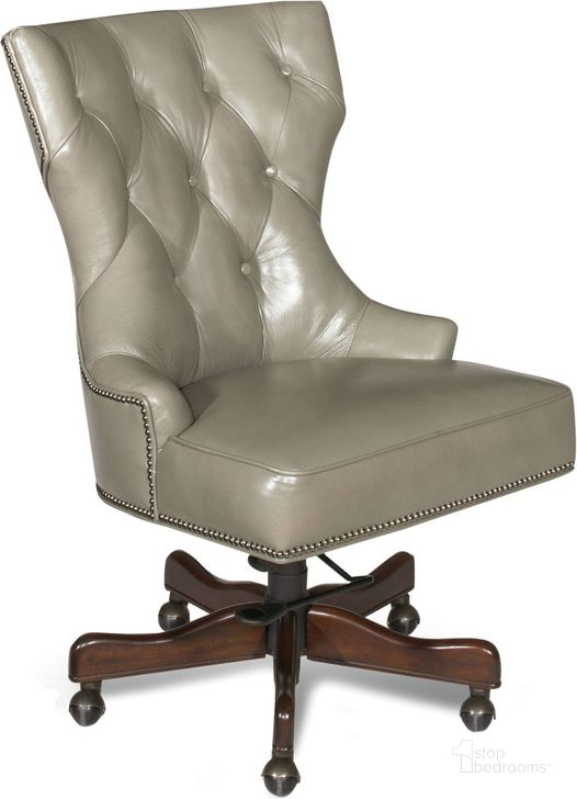The appearance of Primm Gray Leather Desk Chair designed by Hooker in the traditional interior design. This gray piece of furniture  was selected by 1StopBedrooms from Primm Collection to add a touch of cosiness and style into your home. Sku: EC379-096. Material: Leather. Product Type: Desk Chair.