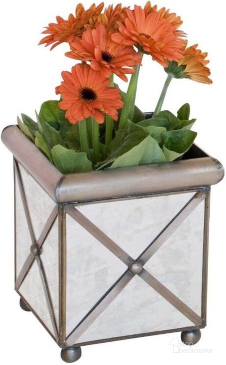 The appearance of Xhatch Brown Small Antique Mirror Planter designed by Worlds Away in the modern / contemporary interior design. This brown piece of furniture  was selected by 1StopBedrooms from Xhatch Collection to add a touch of cosiness and style into your home. Sku: AMT10. Material: Metal. Product Type: Planter.