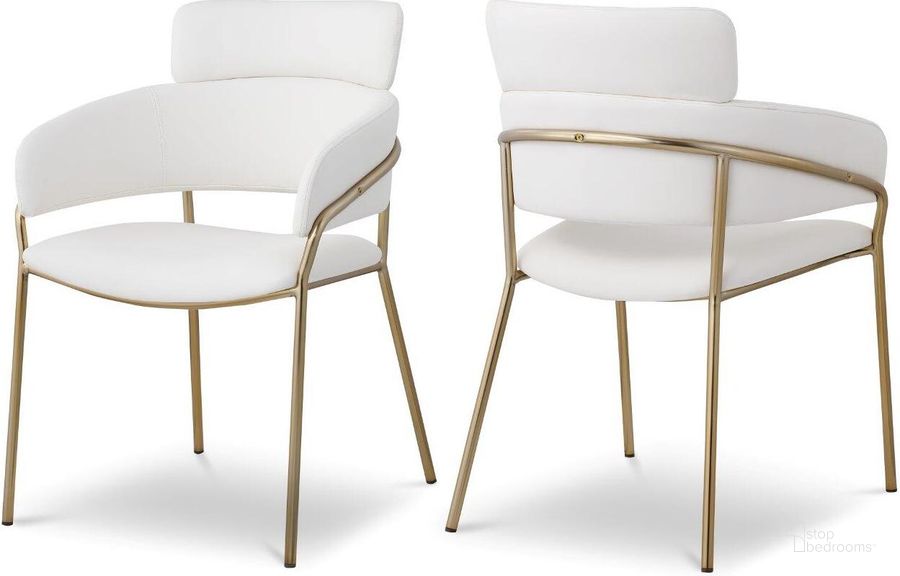 The appearance of Yara Cream Faux Leather Dining Chair Set of 2 designed by Meridian in the modern / contemporary interior design. This cream piece of furniture  was selected by 1StopBedrooms from Yara Collection to add a touch of cosiness and style into your home. Sku: 549Cream-C. Material: Faux Leather. Product Type: Dining Chair. Image1