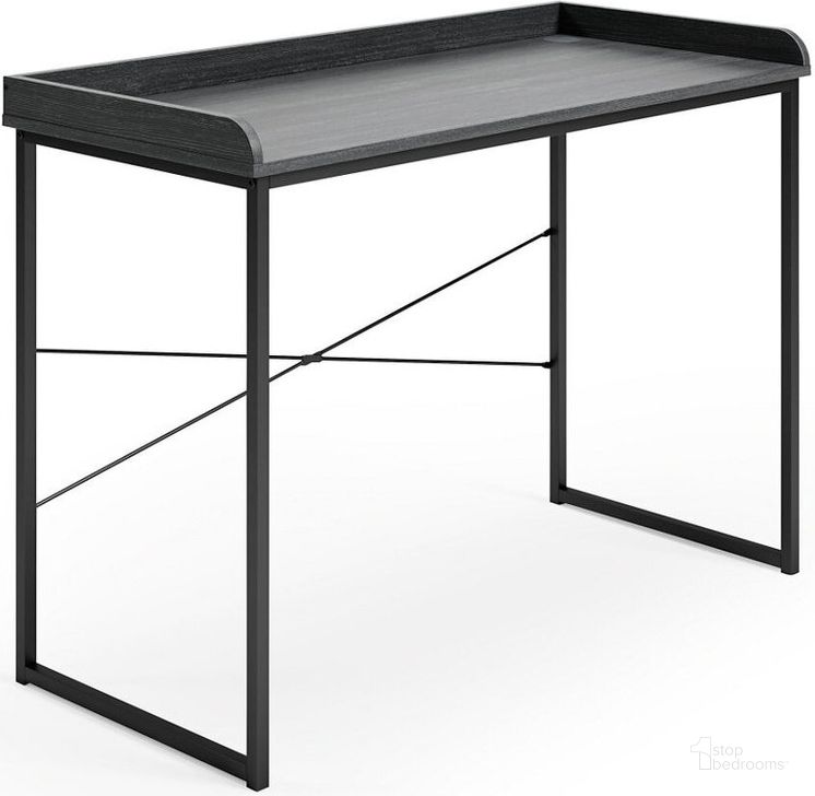 The appearance of Yarlow Black Home Office Desk designed by Signature Design by Ashley in the modern / contemporary interior design. This black piece of furniture  was selected by 1StopBedrooms from Yarlow Collection to add a touch of cosiness and style into your home. Sku: H215-10. Material: Metal. Product Type: Home Office Desk. Image1
