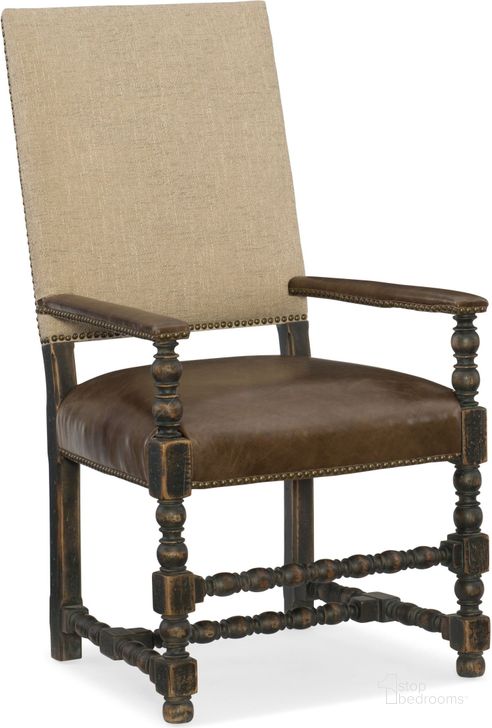 The appearance of Hill Country Comfort Anthracite Black Upholstered Arm Chair Set of 2 designed by Hooker in the traditional interior design. This brown piece of furniture  was selected by 1StopBedrooms from Hill Country Collection to add a touch of cosiness and style into your home. Sku: 5960-75400-BLK. Material: Fabric. Product Type: Arm Chair. Image1
