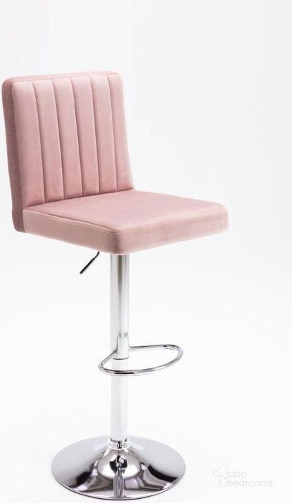 The appearance of Yorkie Velvet Upholstered Modern Swivel Bar Stool Set of 2 In Pink designed by Best Master Furniture in the modern / contemporary interior design. This pink piece of furniture  was selected by 1StopBedrooms from Yorkie Collection to add a touch of cosiness and style into your home. Sku: YK9175P. Product Type: Barstool. Material: Velvet. Image1