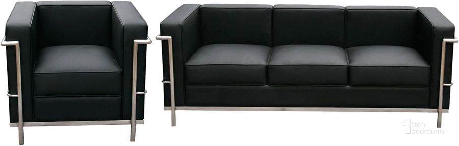 The appearance of Cour Italian Leather Living Room Set designed by J&M in the modern / contemporary interior design. This black piece of furniture  was selected by 1StopBedrooms from Leather Collection to add a touch of cosiness and style into your home. Sku: 176551-S-BK;176551-C-BK. Material: Leather. Product Type: Living Room Set. Image1