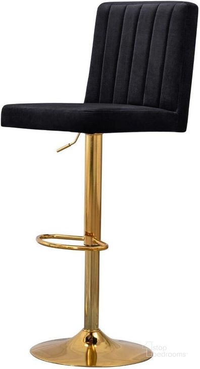 The appearance of Yucca Black And Gold Adjustable Velvet Swivel Bar Stool Set of 2 designed by Best Master Furniture in the modern / contemporary interior design. This black/gold piece of furniture  was selected by 1StopBedrooms from Yucca Collection to add a touch of cosiness and style into your home. Sku: YK9175BLKG. Product Type: Barstool. Material: Velvet. Image1