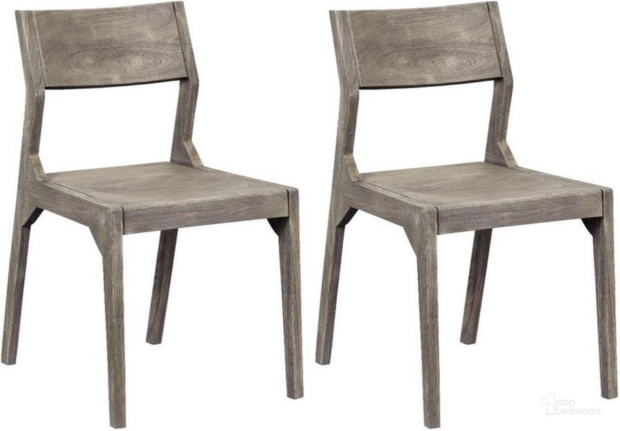 The appearance of Yukon Angled Back Dining Chairs Set Of 2 designed by Coast to Coast in the industrial interior design. This light grey piece of furniture  was selected by 1StopBedrooms from Yukon Collection to add a touch of cosiness and style into your home. Sku: 53436. Material: Wood. Product Type: Dining Chair. Image1