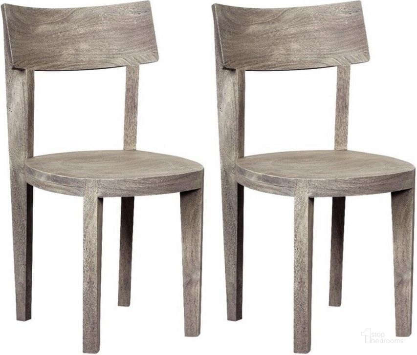 The appearance of Yukon Round Seat Dining Chairs Set Of 2 designed by Coast to Coast in the industrial interior design. This light grey piece of furniture  was selected by 1StopBedrooms from Yukon Collection to add a touch of cosiness and style into your home. Sku: 53437. Material: Wood. Product Type: Dining Chair. Image1