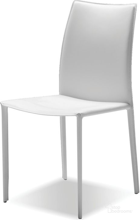 The appearance of Zak Pure White Leather Dining Chair - Set of 2 designed by Mobital in the modern / contemporary interior design. This white piece of furniture  was selected by 1StopBedrooms from Zak Collection to add a touch of cosiness and style into your home. Sku: DCH-ZAKB-WHIT-. Material: Leather. Product Type: Dining Chair.
