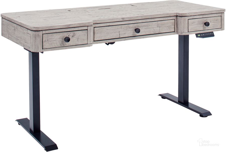 The appearance of Zane 60 Inch Lift Desk In Grey designed by Aspenhome in the modern / contemporary interior design. This grey piece of furniture  was selected by 1StopBedrooms from Zane Collection to add a touch of cosiness and style into your home. Sku: I256-360T;IUAB-301-1. Material: Wood. Product Type: Desk. Image1