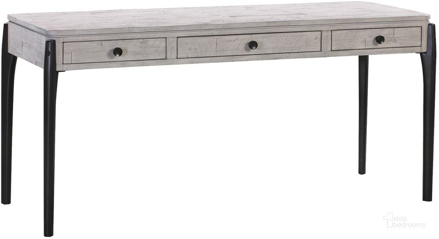 The appearance of Zane 66 Inch Writing Desk In Grey designed by Aspenhome in the modern / contemporary interior design. This grey piece of furniture  was selected by 1StopBedrooms from Zane Collection to add a touch of cosiness and style into your home. Sku: I256-3064. Material: Wood. Product Type: Writing Desk. Image1