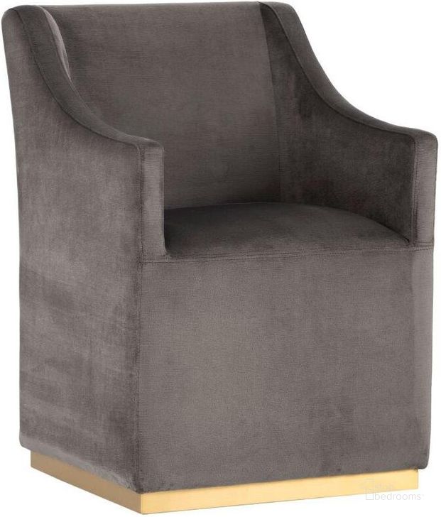 The appearance of Irongate Zane Wheeled Pimlico Pebble Fabric Lounge Chair designed by Sunpan in the modern / contemporary interior design. This grey piece of furniture  was selected by 1StopBedrooms from Irongate Collection to add a touch of cosiness and style into your home. Sku: 102757. Material: Fabric. Product Type: Lounge Chair. Image1