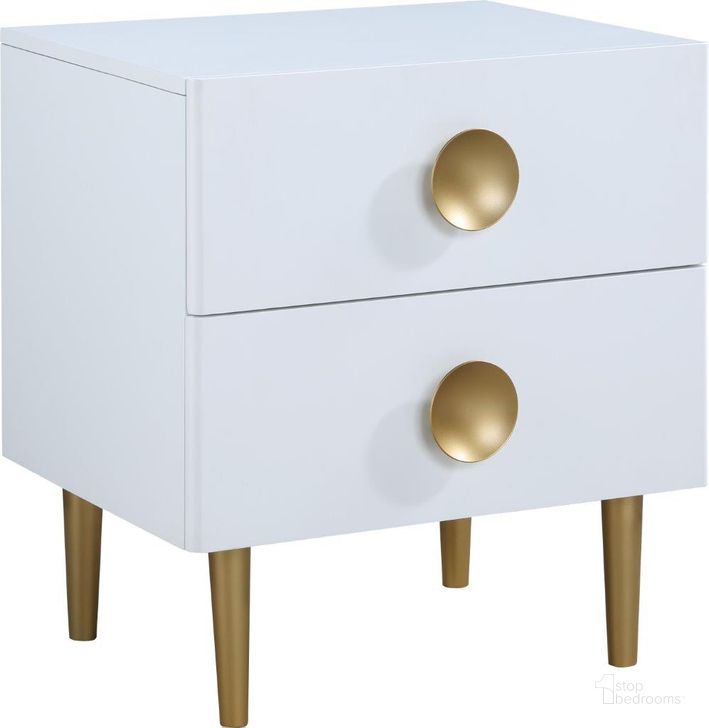 The appearance of Zayne White Night Stand designed by Meridian in the modern / contemporary interior design. This white piece of furniture  was selected by 1StopBedrooms from Zayne Collection to add a touch of cosiness and style into your home. Sku: 842White-NS. Material: Wood. Product Type: Nightstand. Image1