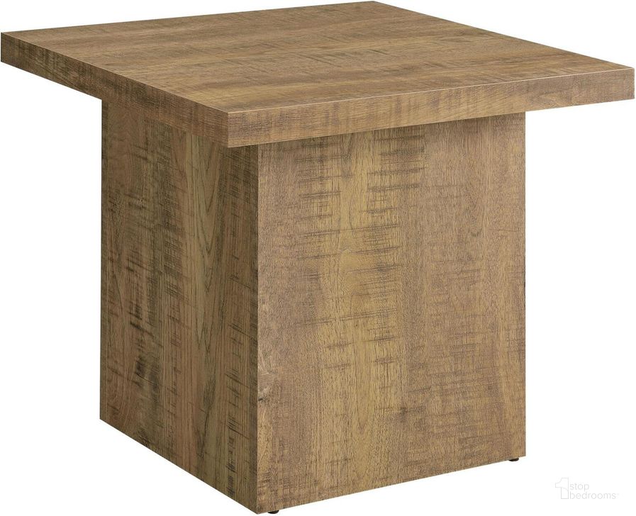 The appearance of Zetta Square Engineered Wood End Table In Mango designed by Coaster in the rustic / southwestern interior design. This mango piece of furniture  was selected by 1StopBedrooms from Zetta Collection to add a touch of cosiness and style into your home. Sku: 708067. Material: Wood. Product Type: End Table. Image1