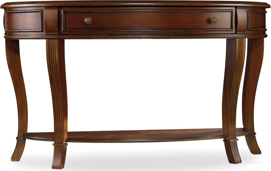 The appearance of Brookhaven Cherry Console Table designed by Hooker in the traditional interior design. This brown piece of furniture  was selected by 1StopBedrooms from Brookhaven Collection to add a touch of cosiness and style into your home. Sku: 281-80-151. Material: Wood. Product Type: Console Table. Image1
