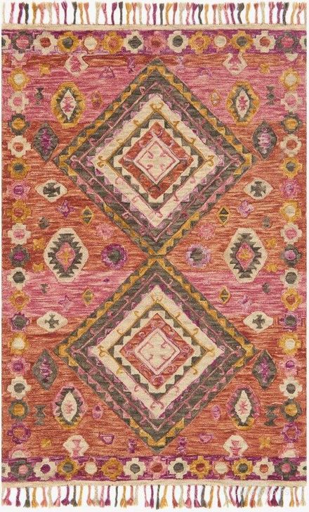The appearance of Zharah Fiesta Rug ZHARZR-07FD003656 designed by Loloi Rugs in the transitional interior design. This fiesta piece of furniture  was selected by 1StopBedrooms from Zharah Collection to add a touch of cosiness and style into your home. Sku: ZHARZR-07FD003656. Material: Wool. Product Type: Rug. Image1